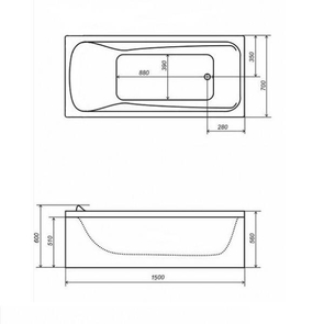 Ванна акриловая Triton Стандарт 150х70 см
